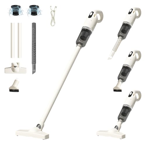 掃除機 【2025革新版&38000pa 超強力吸引】車に適用 家庭用 5年保証 プレゼント 日本語取扱説明書 ホワイト (ホワイト1)